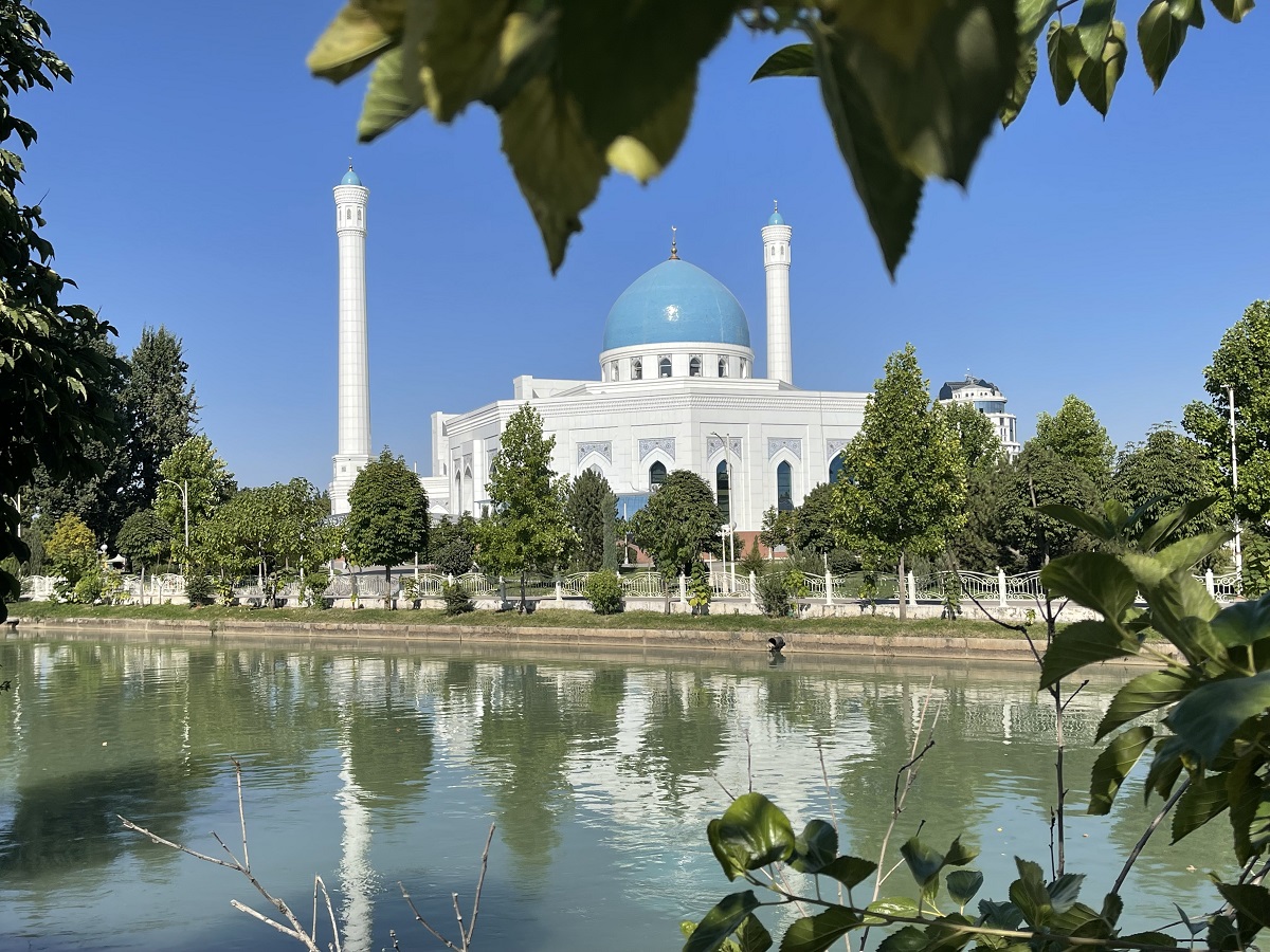 The canal behind the mosque